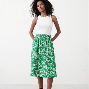NWT Banana Republic Green Poplin Skirt XS
